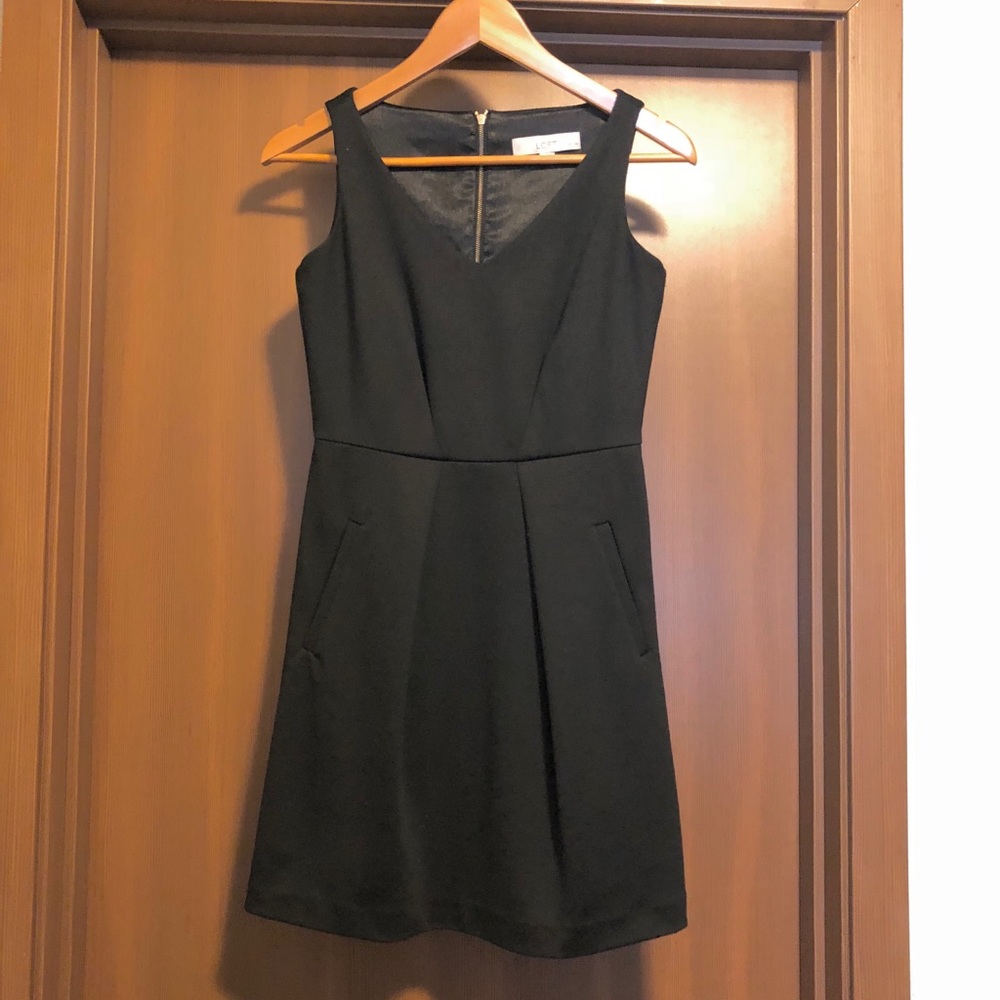 LOFT // Black Dress with Pockets